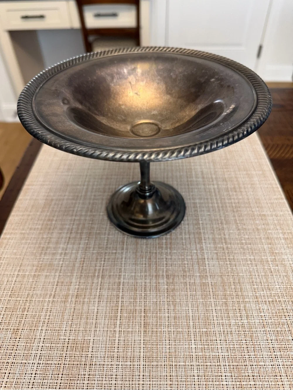 Silver-Tone Metal Pedestal Compote/Candy Dish